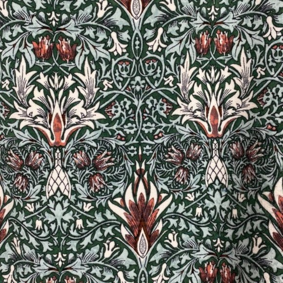 H&M x William Morris & Co 6 Floral Print Tunic Shift Dress Green Tie Sleeves - Picture 8 of 13